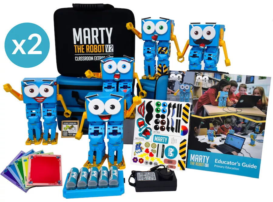 Class Pack of 10 Marty the Robot V2s + Classroom Extras